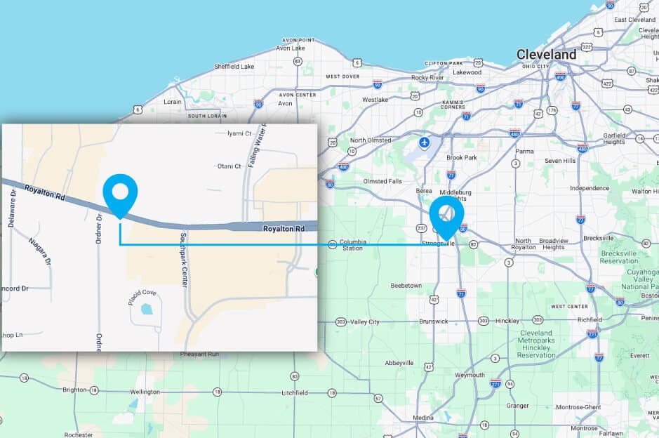 Map Showing The Location Of Our Dental Office In Strongsville